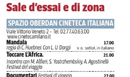 Corriere della Sera/ Ediz Milano – Sale d’essai e di zona