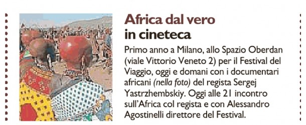 Il Giorno/ Ediz Milano – Africa dal vero in cineteca