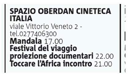 Metro News/ Ediz Milano – Spazio Oberdan Cineteca Italia