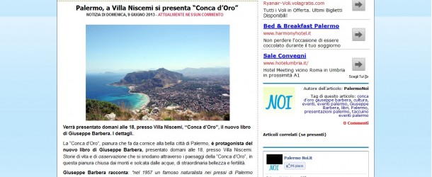 Palermo Noi – Palermo, a Villa Niscemi si presenta “Conca d’Oro”