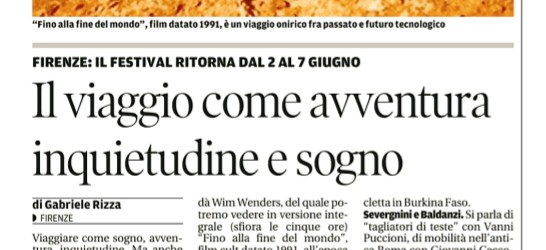 Il Tirreno/ediz. Pisa – Il viaggio come avventura inquietudine e sogno