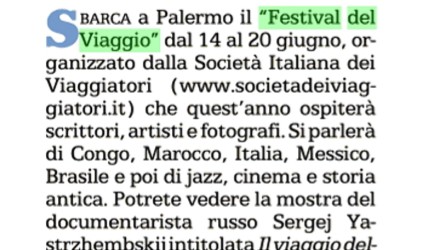 La Repubblica – Festival del Viaggio con foto d’autore