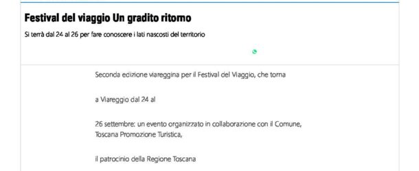 Festival del Viaggio, un gradito ritorno – La Nazione